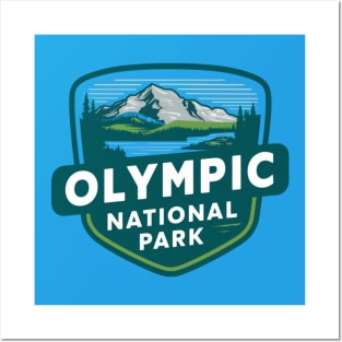 Olympic National Park Landscape Badge Posters and Art